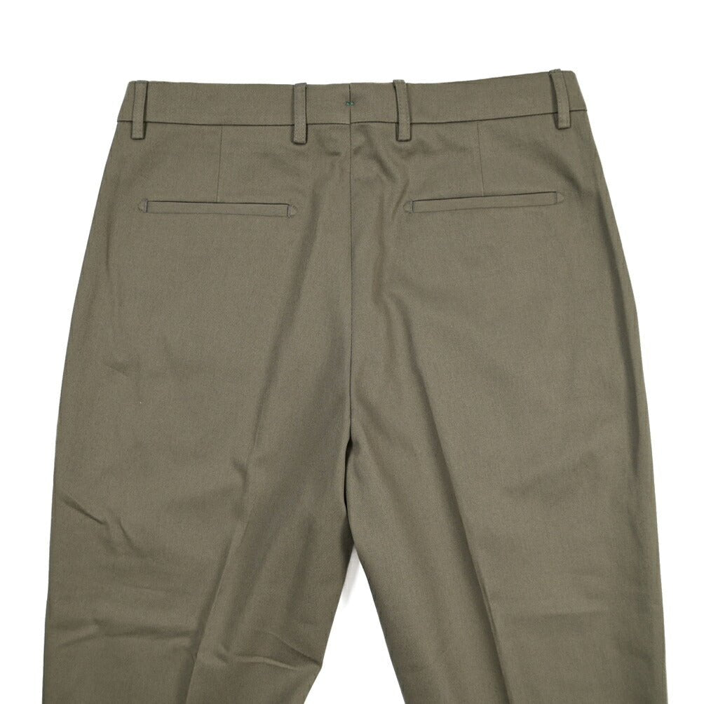 BERWICH “CHIAIA” コットン100% ワンタックパンツ カーキグリーン(army) 48 | GUARDAROBA MILANO OFFICIAL STORE