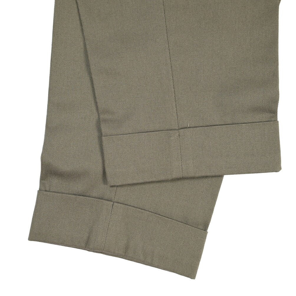 BERWICH “CHIAIA” コットン100% ワンタックパンツ カーキグリーン(army) 48 | GUARDAROBA MILANO OFFICIAL STORE