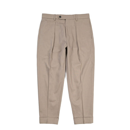 BERWICH “CHIAIA” コットン100% ワンタックパンツ グレージュ(khaki) 46 | GUARDAROBA MILANO OFFICIAL STORE