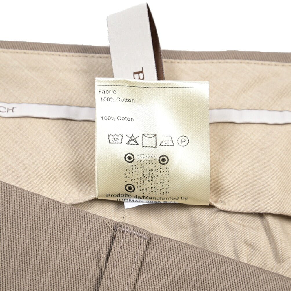 BERWICH “CHIAIA” コットン100% ワンタックパンツ グレージュ(khaki) 46 | GUARDAROBA MILANO OFFICIAL STORE