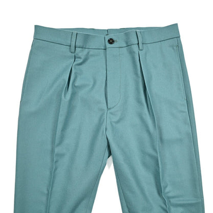 BERWICH “CHIAIA” スラックス ワンタック インプリーツ パンツ ウール100% / CANONICO製生地 グリーン(water green) 46 | GUARDAROBA MILANO OFFICIAL STORE