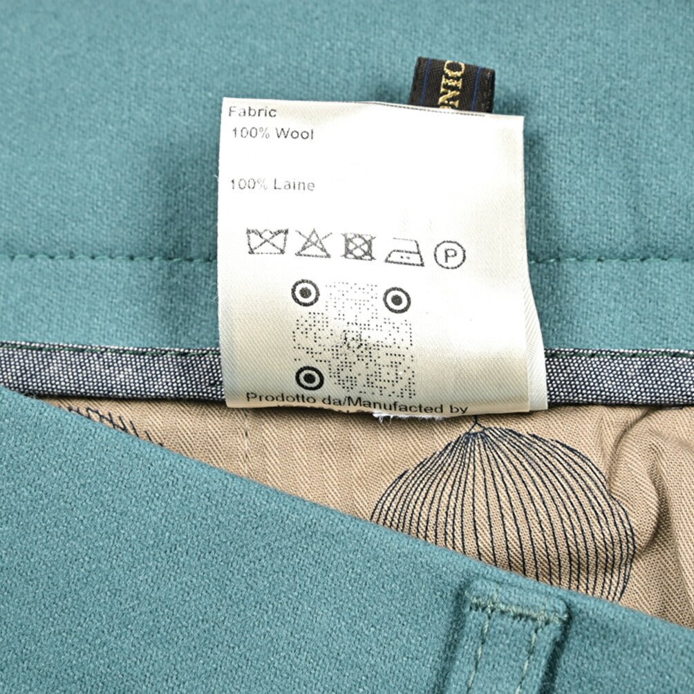 BERWICH “CHIAIA” スラックス ワンタック インプリーツ パンツ ウール100% / CANONICO製生地 グリーン(water green) 46 | GUARDAROBA MILANO OFFICIAL STORE