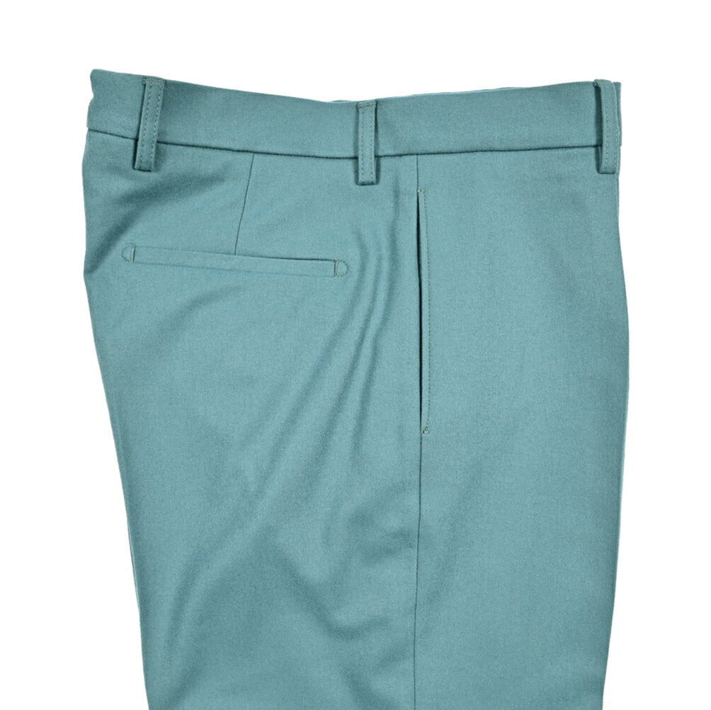 BERWICH “CHIAIA” スラックス ワンタック インプリーツ パンツ ウール100% / CANONICO製生地 グリーン(water green) 46 | GUARDAROBA MILANO OFFICIAL STORE