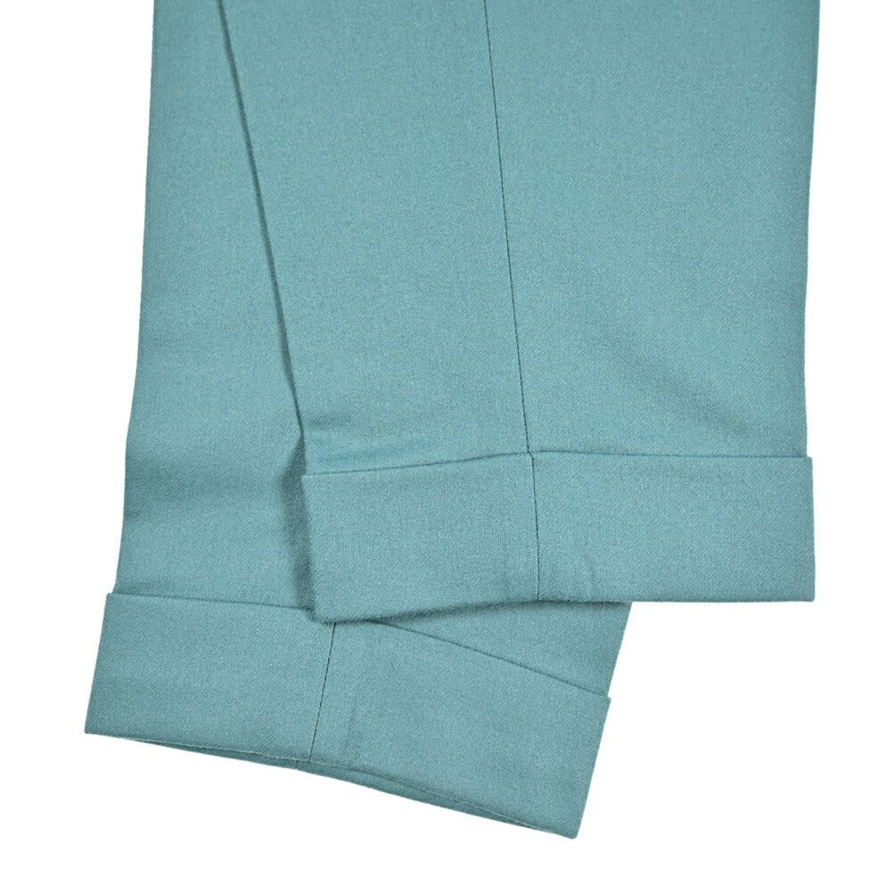 BERWICH “CHIAIA” スラックス ワンタック インプリーツ パンツ ウール100% / CANONICO製生地 グリーン(water green) 46 | GUARDAROBA MILANO OFFICIAL STORE