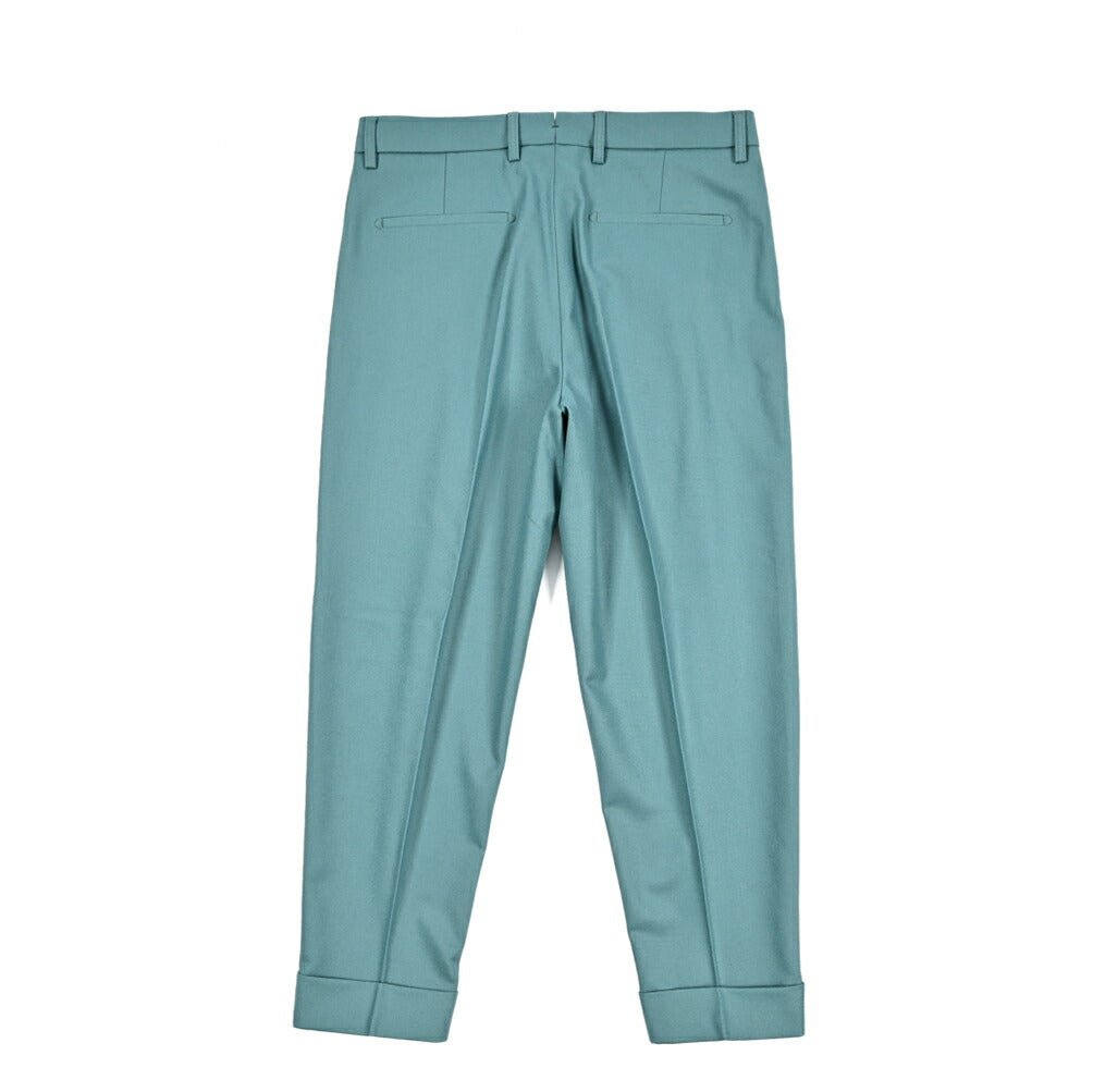 BERWICH “CHIAIA” スラックス ワンタック インプリーツ パンツ ウール100% / CANONICO製生地 グリーン(water green) 46 | GUARDAROBA MILANO OFFICIAL STORE