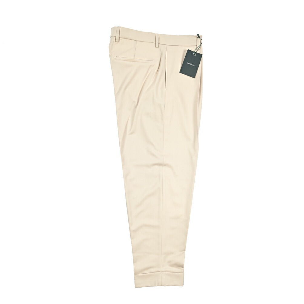 BERWICH “CHIAIA” ヴァージンウール100% ワンタックスラックス / CANONICO製生地 ライトベージュ(chalk) 50 | GUARDAROBA MILANO OFFICIAL STORE
