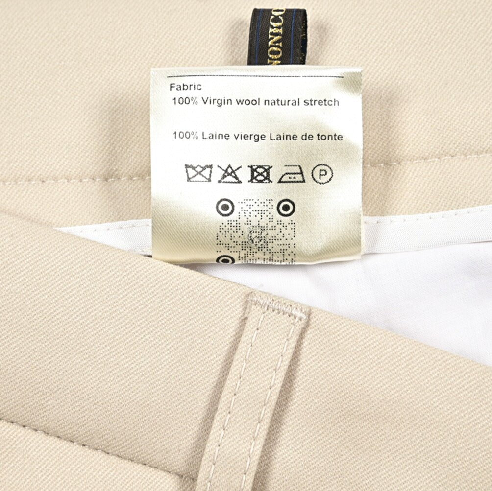 BERWICH “CHIAIA” ヴァージンウール100% ワンタックスラックス / CANONICO製生地 ライトベージュ(chalk) 50 | GUARDAROBA MILANO OFFICIAL STORE