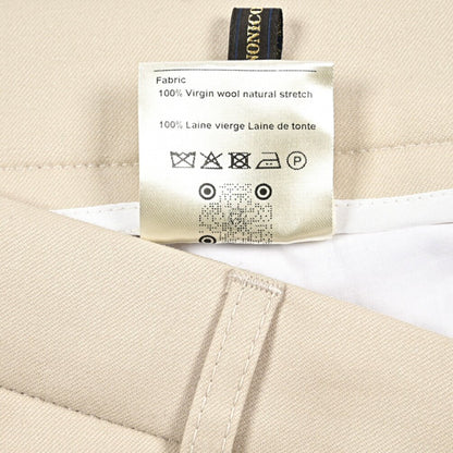 BERWICH “CHIAIA” ヴァージンウール100% ワンタックスラックス / CANONICO製生地 ライトベージュ(chalk) 50 | GUARDAROBA MILANO OFFICIAL STORE