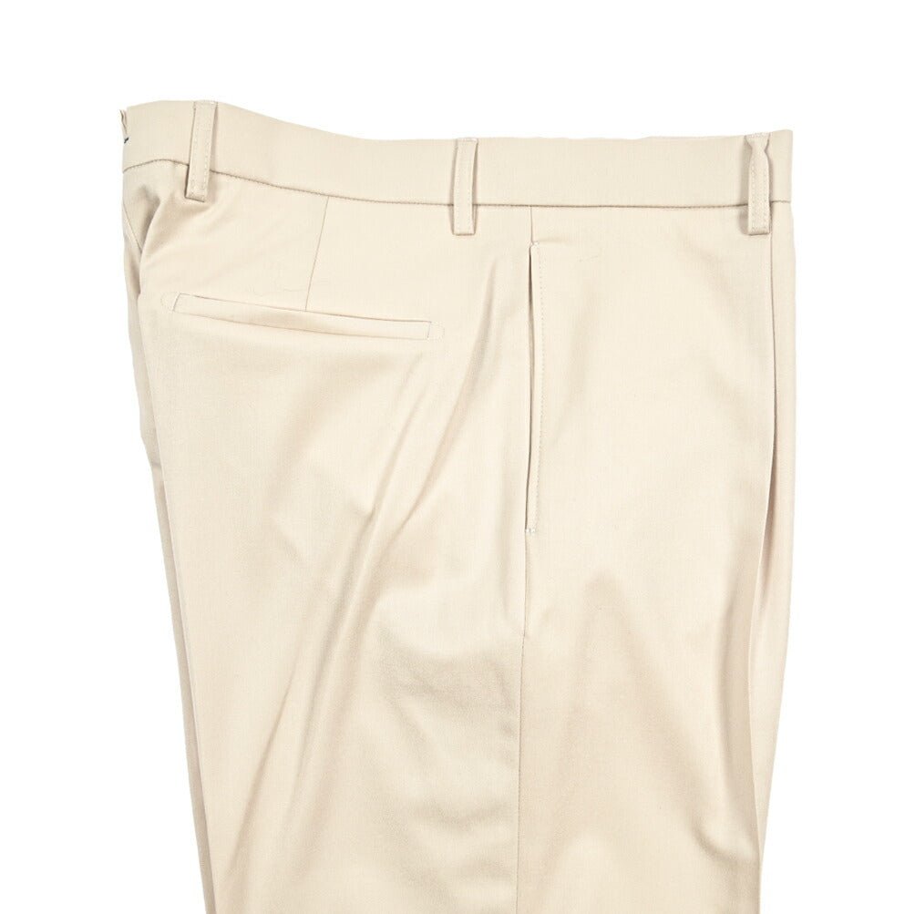 BERWICH “CHIAIA” ヴァージンウール100% ワンタックスラックス / CANONICO製生地 ライトベージュ(chalk) 50 | GUARDAROBA MILANO OFFICIAL STORE
