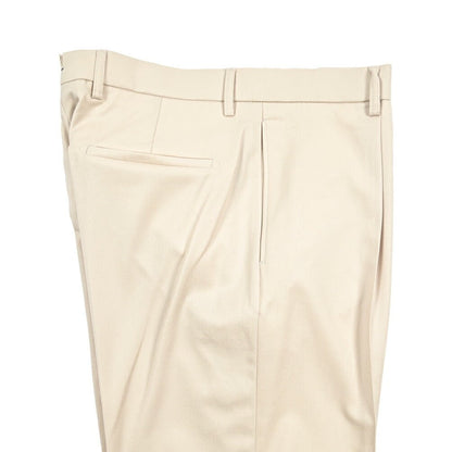 BERWICH “CHIAIA” ヴァージンウール100% ワンタックスラックス / CANONICO製生地 ライトベージュ(chalk) 50 | GUARDAROBA MILANO OFFICIAL STORE