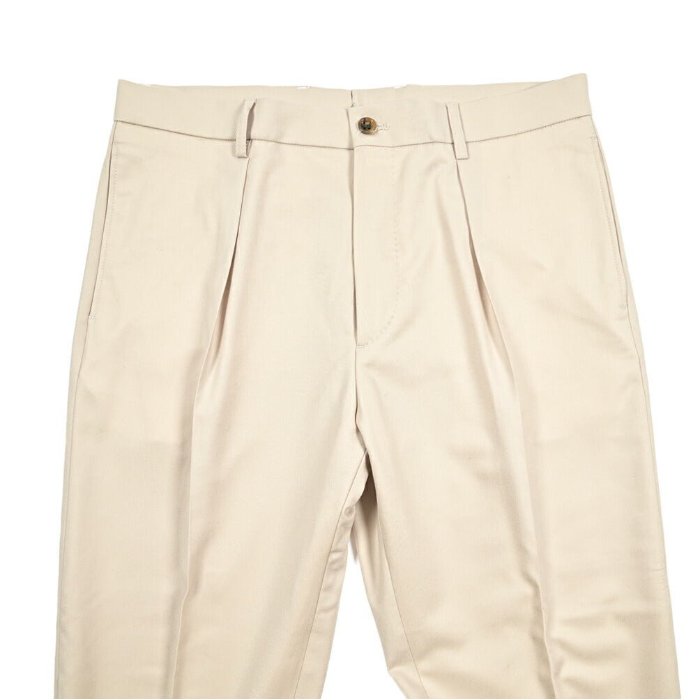 BERWICH “CHIAIA” ヴァージンウール100% ワンタックスラックス / CANONICO製生地 ライトベージュ(chalk) 50 | GUARDAROBA MILANO OFFICIAL STORE