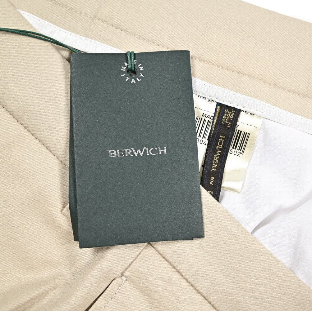 BERWICH “CHIAIA” ヴァージンウール100% ワンタックスラックス / CANONICO製生地 ライトベージュ(chalk) 50 | GUARDAROBA MILANO OFFICIAL STORE