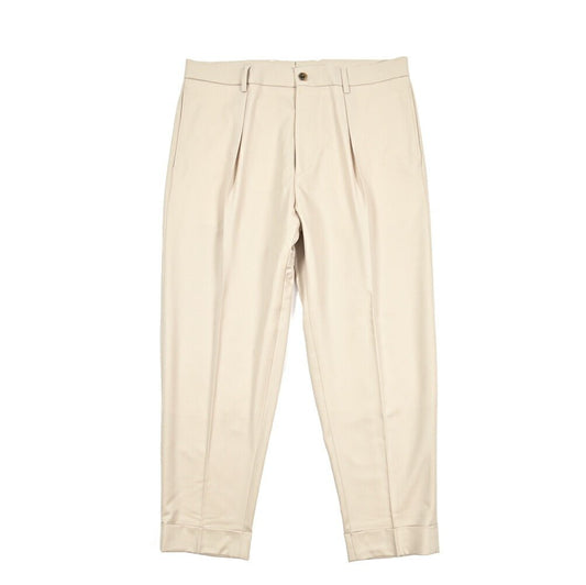 BERWICH “CHIAIA” ヴァージンウール100% ワンタックスラックス / CANONICO製生地 ライトベージュ(chalk) 50 | GUARDAROBA MILANO OFFICIAL STORE