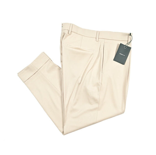 BERWICH “CHIAIA” ヴァージンウール100% ワンタックスラックス / CANONICO製生地 ライトベージュ(chalk) 50 | GUARDAROBA MILANO OFFICIAL STORE
