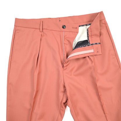 BERWICH “CHIAIA” ウール100% ワンタックスラックス / CANONICO製生地 ピンク(peach) 48 | GUARDAROBA MILANO OFFICIAL STORE