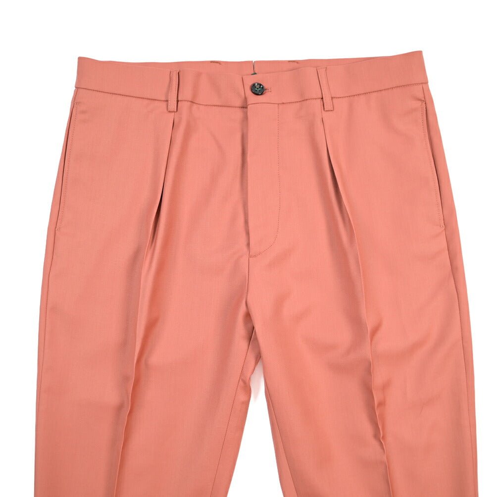 BERWICH “CHIAIA” ウール100% ワンタックスラックス / CANONICO製生地 ピンク(peach) 48 | GUARDAROBA MILANO OFFICIAL STORE