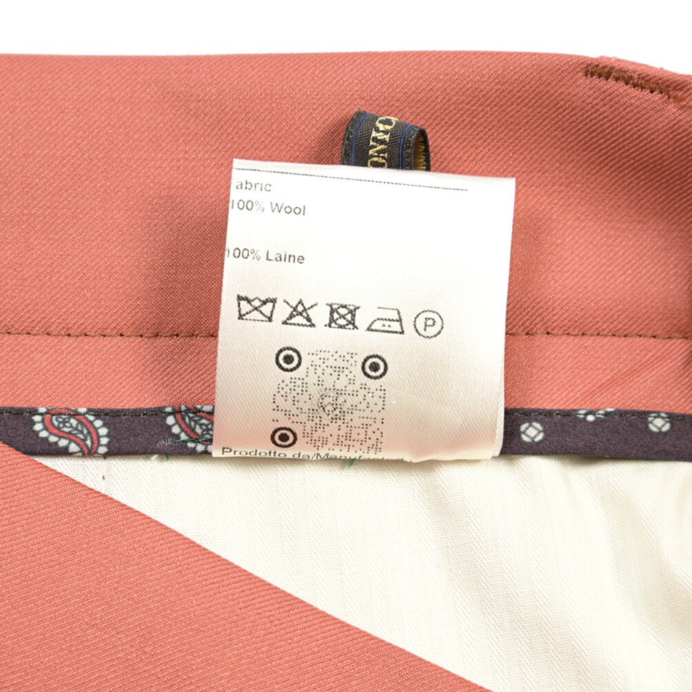 BERWICH “CHIAIA” ウール100% ワンタックスラックス / CANONICO製生地 ピンク(peach) 48 | GUARDAROBA MILANO OFFICIAL STORE