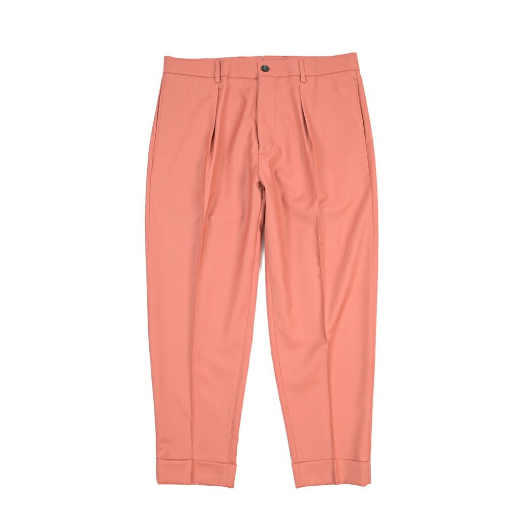 BERWICH “CHIAIA” ウール100% ワンタックスラックス / CANONICO製生地 ピンク(peach) 48 | GUARDAROBA MILANO OFFICIAL STORE