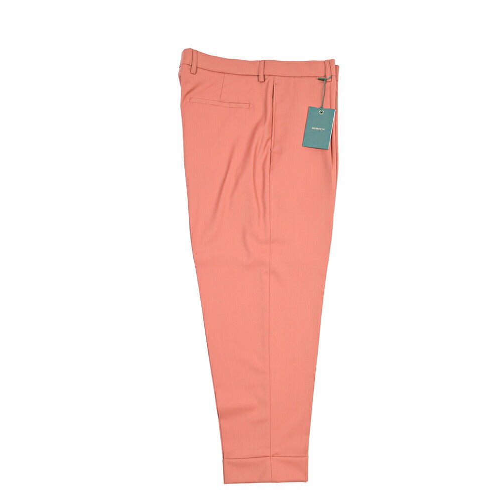BERWICH “CHIAIA” ウール100% ワンタックスラックス / CANONICO製生地 ピンク(peach) 48 | GUARDAROBA MILANO OFFICIAL STORE