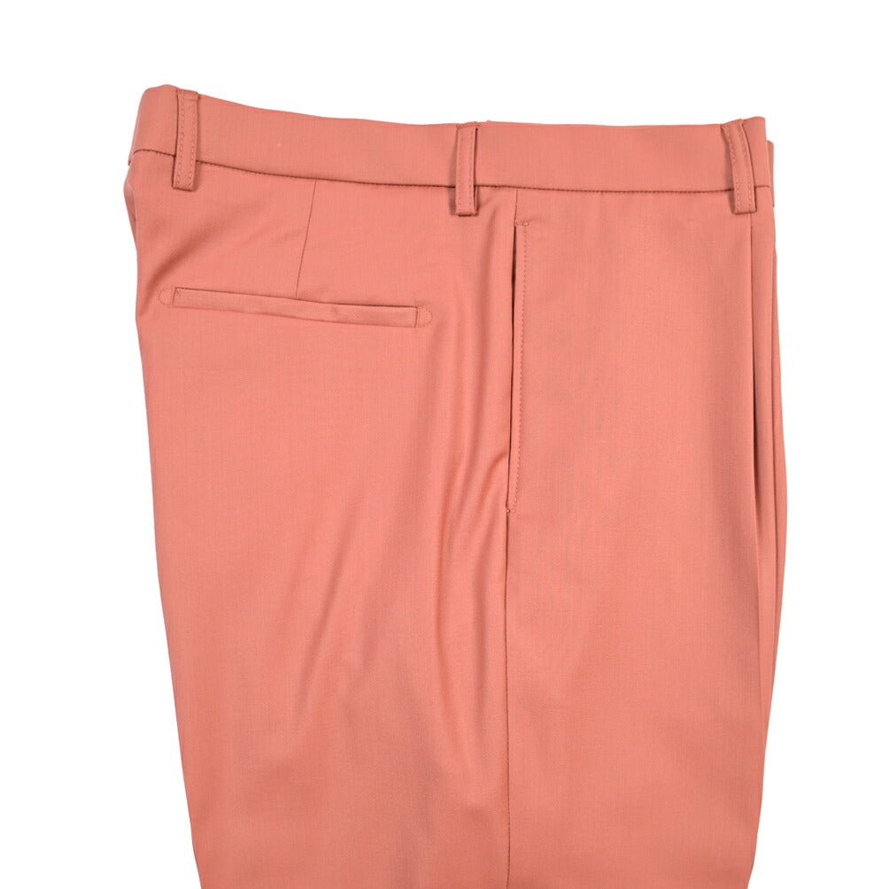 BERWICH “CHIAIA” ウール100% ワンタックスラックス / CANONICO製生地 ピンク(peach) 48 | GUARDAROBA MILANO OFFICIAL STORE