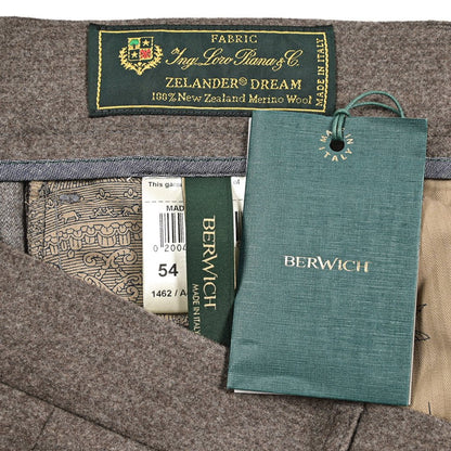 BERWICH “CHIAIA” ヴァージンウール100% ワンタックスラックス / Loro Piana製生地 (ZELANDER) グレージュ(greige) 54 | GUARDAROBA MILANO OFFICIAL STORE
