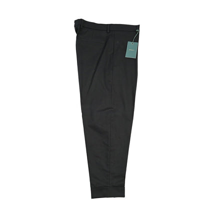 BERWICH “CHIAIA 1P” ストレッチコットン ワンタックチノパンツ ブラック(black) 54 | GUARDAROBA MILANO OFFICIAL STORE