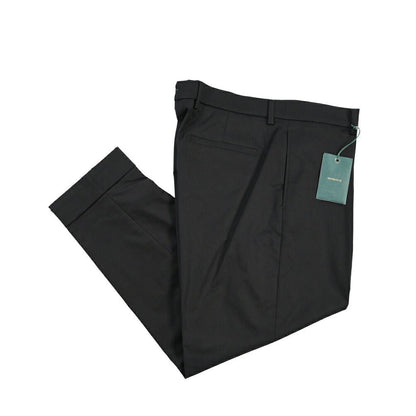 BERWICH “CHIAIA 1P” ストレッチコットン ワンタックチノパンツ ブラック(black) 54 | GUARDAROBA MILANO OFFICIAL STORE