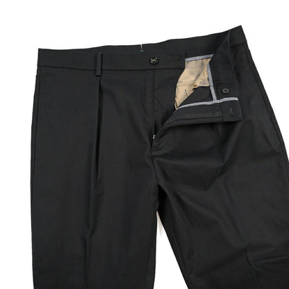 BERWICH “CHIAIA 1P” ストレッチコットン ワンタックチノパンツ ブラック(black) 54 | GUARDAROBA MILANO OFFICIAL STORE