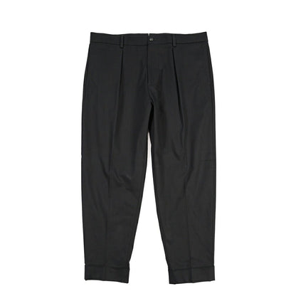 BERWICH “CHIAIA 1P” ストレッチコットン ワンタックチノパンツ ブラック(black) 54 | GUARDAROBA MILANO OFFICIAL STORE