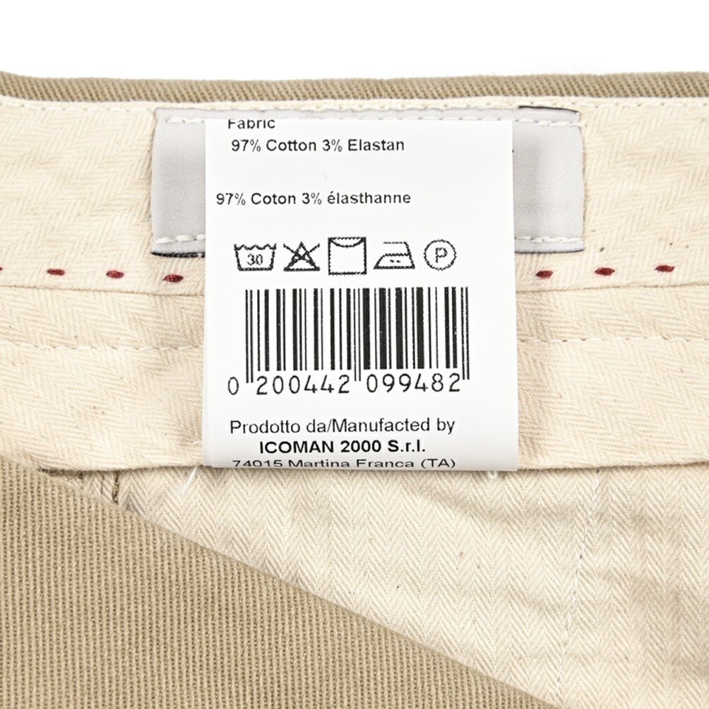 BERWICH “CHIAIA FF” ストレッチコットンチノ ノータックパンツ ベージュ(sand) 48 | GUARDAROBA MILANO OFFICIAL STORE