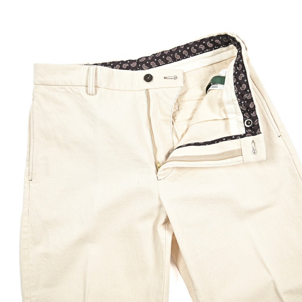 BERWICH “CHIAIA FF - GD” コットン100%デニム ノータックパンツ / デニスラ オフホワイト(ecru denim) 48 | GUARDAROBA MILANO OFFICIAL STORE