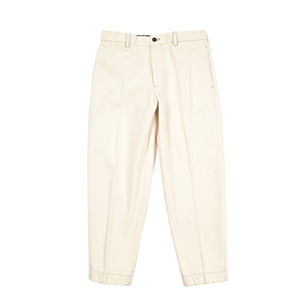 BERWICH “CHIAIA FF - GD” コットン100%デニム ノータックパンツ / デニスラ オフホワイト(ecru denim) 48 | GUARDAROBA MILANO OFFICIAL STORE
