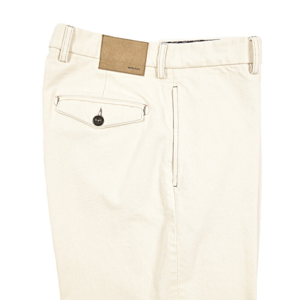 BERWICH “CHIAIA FF - GD” コットン100%デニム ノータックパンツ / デニスラ オフホワイト(ecru denim) 48 | GUARDAROBA MILANO OFFICIAL STORE