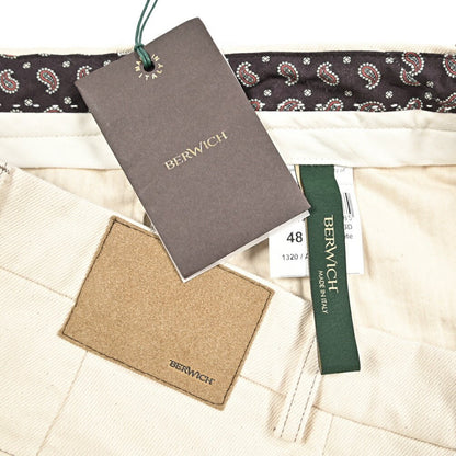 BERWICH “CHIAIA FF - GD” コットン100%デニム ノータックパンツ / デニスラ オフホワイト(ecru denim) 48 | GUARDAROBA MILANO OFFICIAL STORE