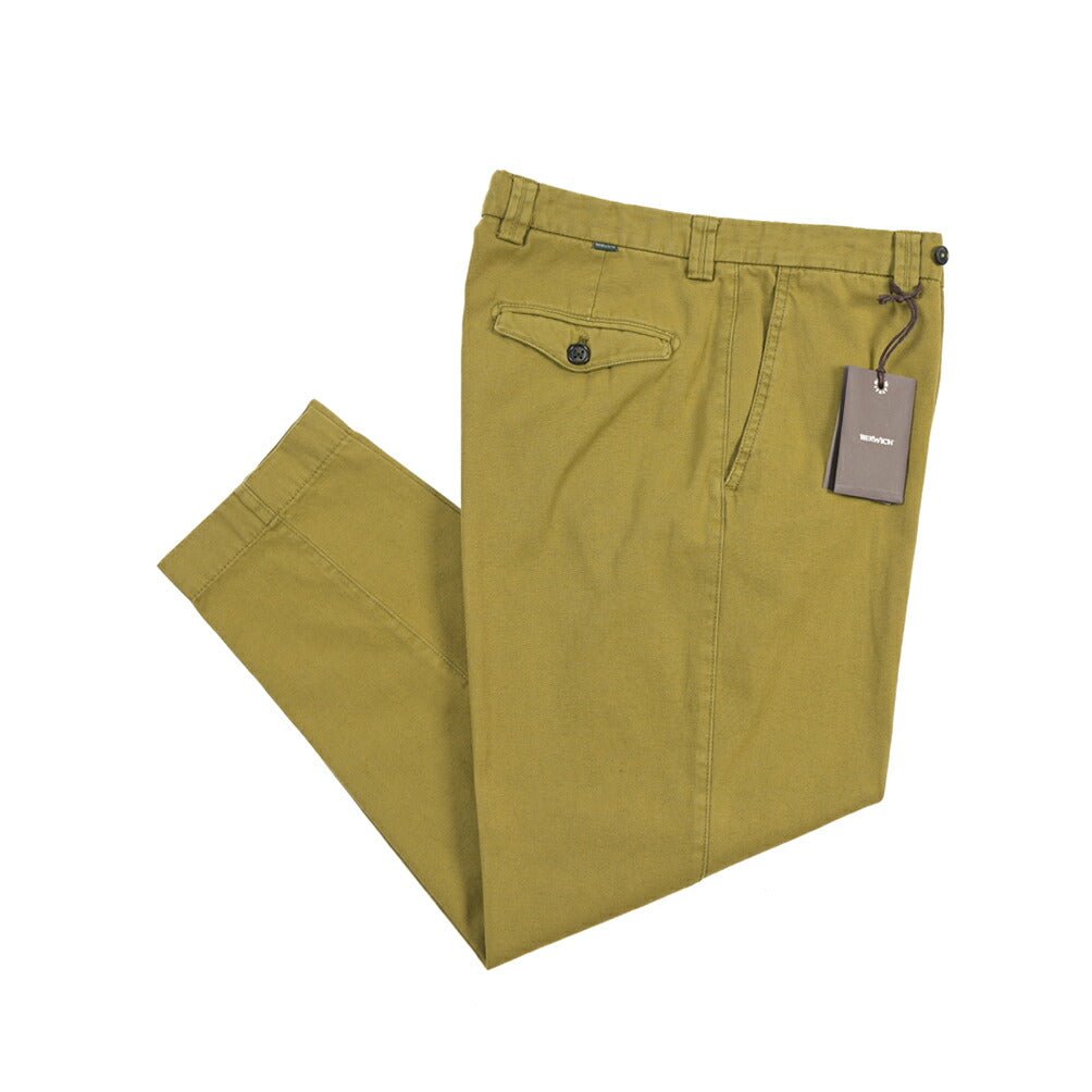 BERWICH “CHIAIA FF-GD” リネン混コットン ノータックパンツ カーキグリーン(old274) 44 | GUARDAROBA MILANO OFFICIAL STORE