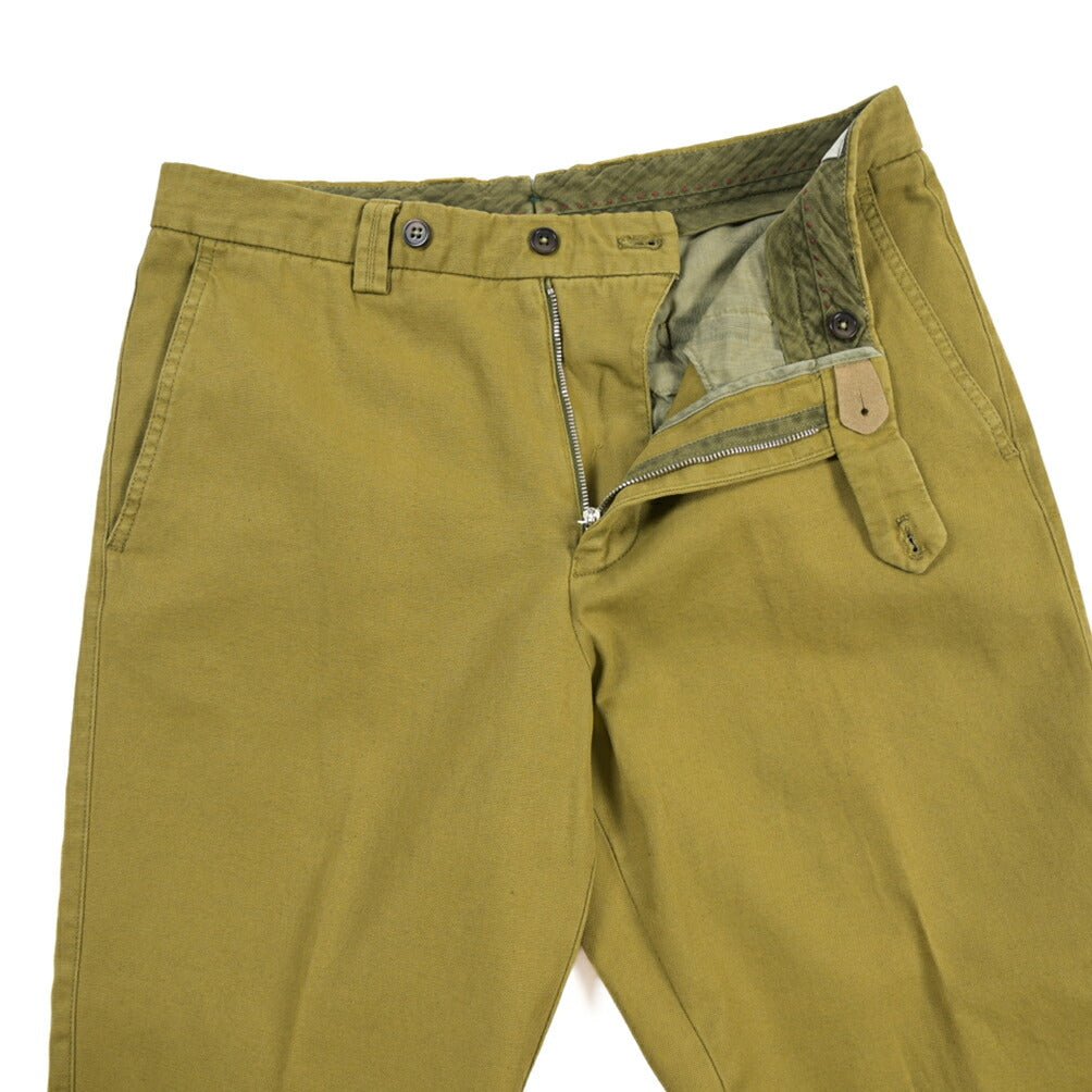 BERWICH “CHIAIA FF-GD” リネン混コットン ノータックパンツ カーキグリーン(old274) 44 | GUARDAROBA MILANO OFFICIAL STORE