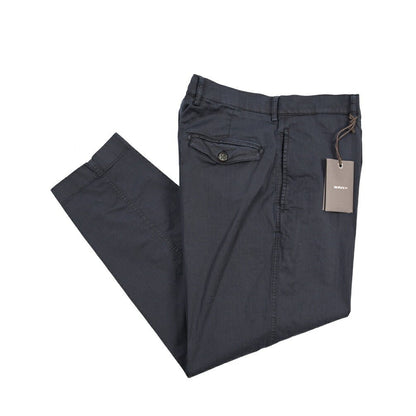 BERWICH “CHIAIA FF-GD” ストレッチコットン ノータックヘリンボーンパンツ ネイビー(old722) 50 | GUARDAROBA MILANO OFFICIAL STORE
