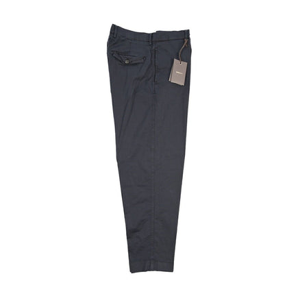 BERWICH “CHIAIA FF-GD” ストレッチコットン ノータックヘリンボーンパンツ ネイビー(old722) 50 | GUARDAROBA MILANO OFFICIAL STORE