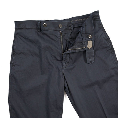 BERWICH “CHIAIA FF-GD” ストレッチコットン ノータックヘリンボーンパンツ ネイビー(old722) 50 | GUARDAROBA MILANO OFFICIAL STORE