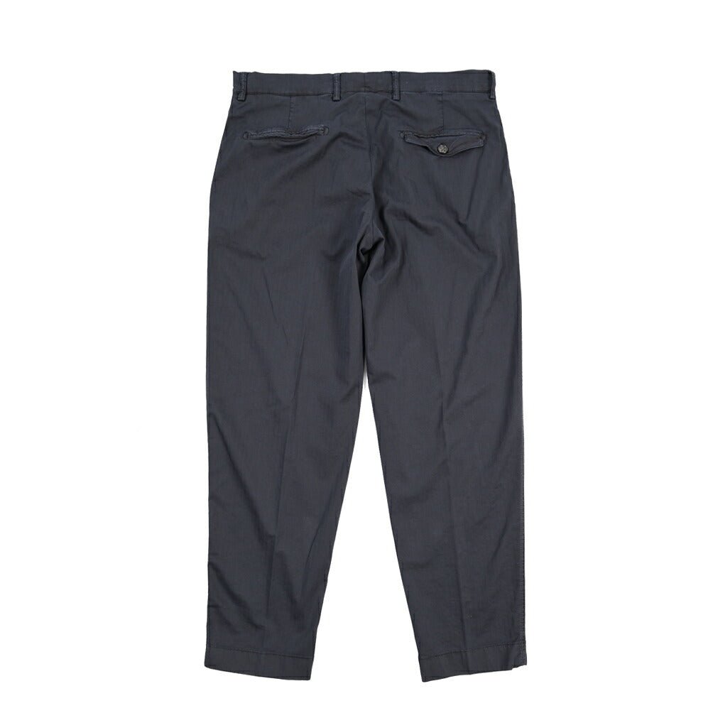 BERWICH “CHIAIA FF-GD” ストレッチコットン ノータックヘリンボーンパンツ ネイビー(old722) 50 | GUARDAROBA MILANO OFFICIAL STORE