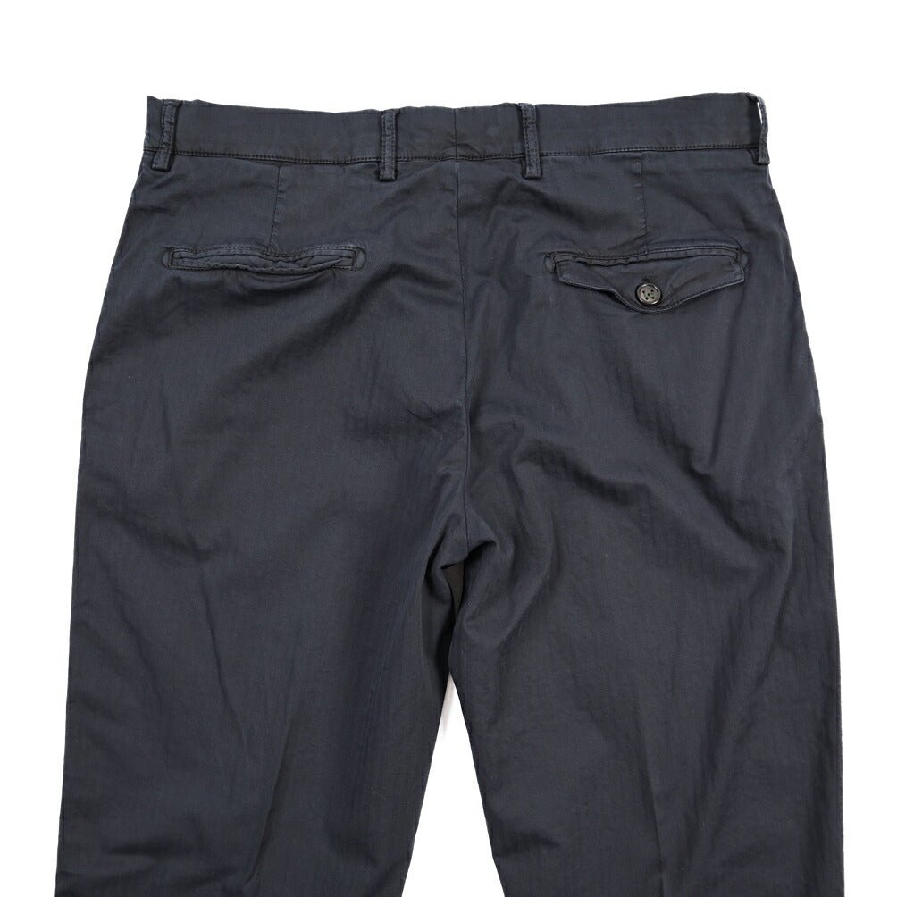 BERWICH “CHIAIA FF-GD” ストレッチコットン ノータックヘリンボーンパンツ ネイビー(old722) 50 | GUARDAROBA MILANO OFFICIAL STORE