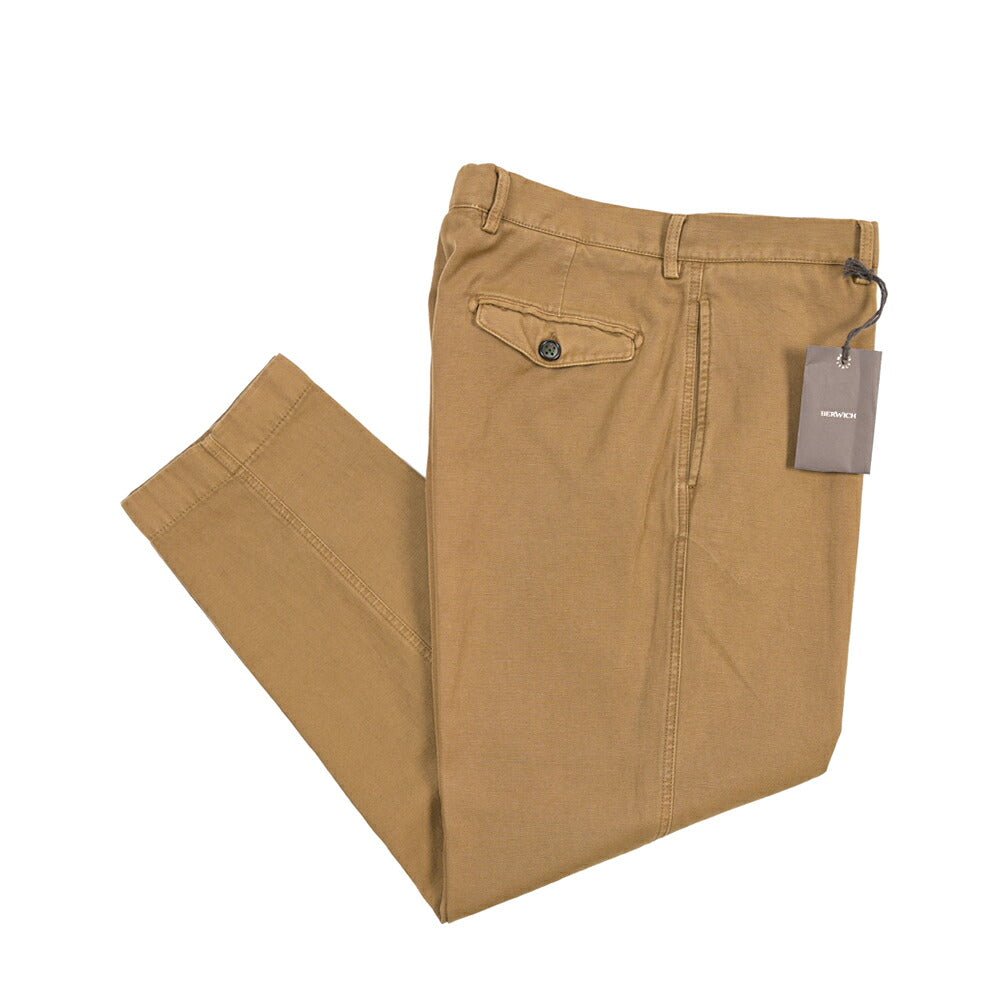 BERWICH “CHIAIA FF-GD” リネン混コットン ノータックパンツ ブラウン(old280) 46 | GUARDAROBA MILANO OFFICIAL STORE