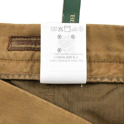 BERWICH “CHIAIA FF-GD” リネン混コットン ノータックパンツ ブラウン(old280) 46 | GUARDAROBA MILANO OFFICIAL STORE