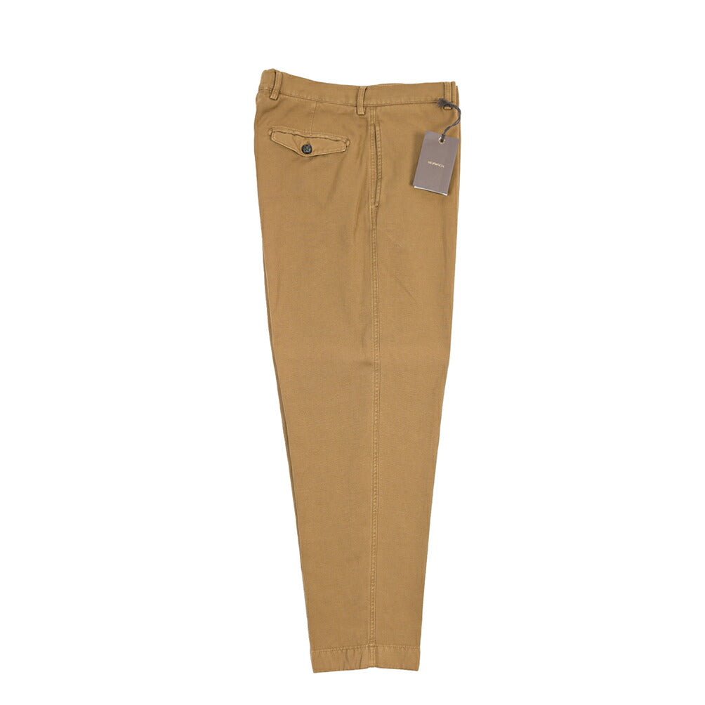 BERWICH “CHIAIA FF-GD” リネン混コットン ノータックパンツ ブラウン(old280) 46 | GUARDAROBA MILANO OFFICIAL STORE