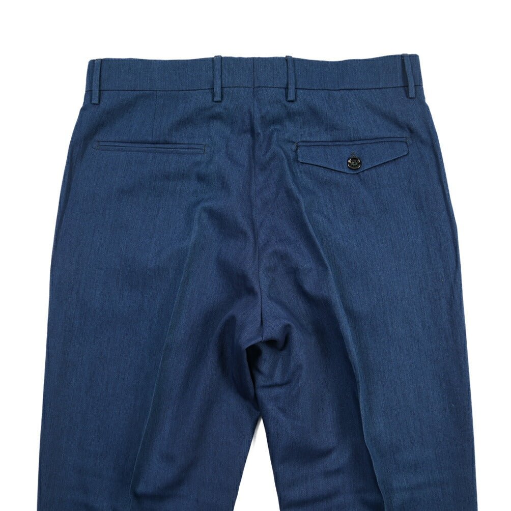 BERWICH “CHIAIA FF LONG” リヨセル混コットン ノータックパンツ ネイビー(blue) 46 | GUARDAROBA MILANO OFFICIAL STORE