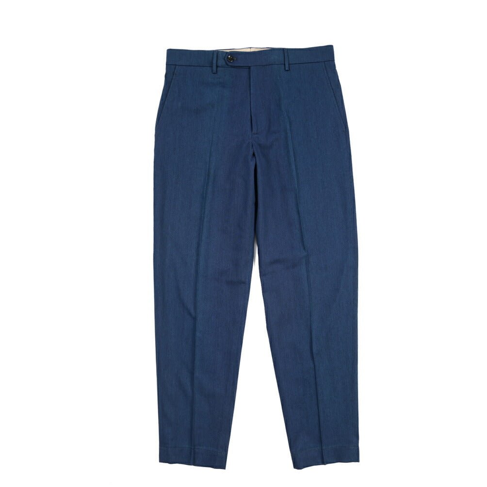 BERWICH “CHIAIA FF LONG” リヨセル混コットン ノータックパンツ ネイビー(blue) 46 | GUARDAROBA MILANO OFFICIAL STORE