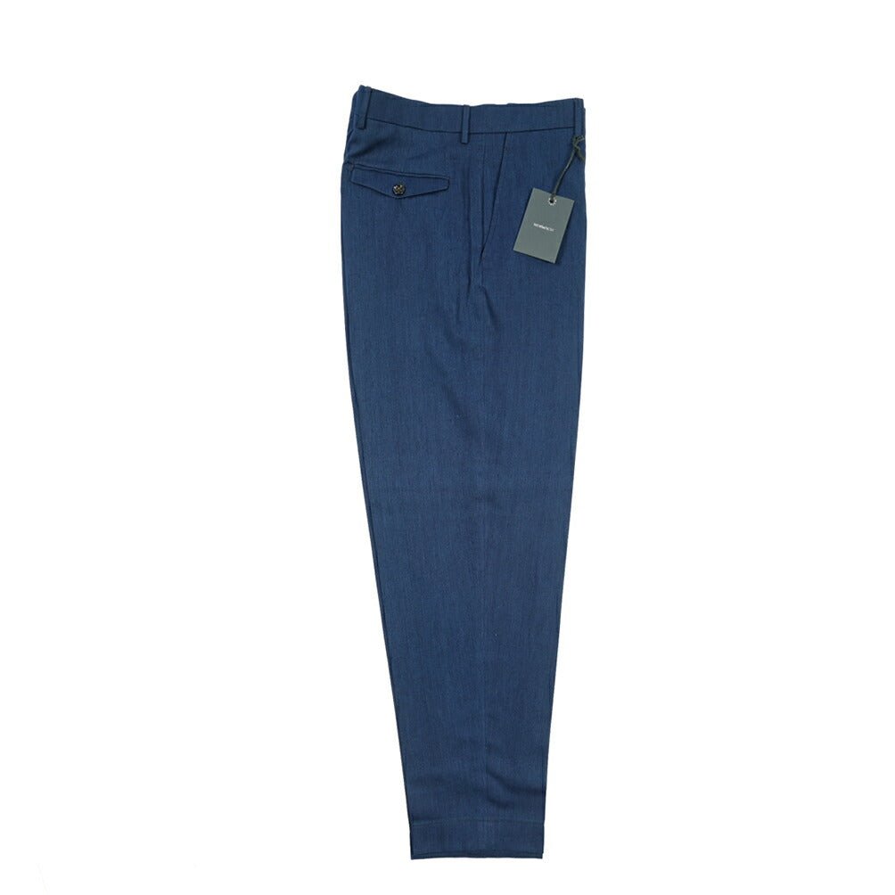 BERWICH “CHIAIA FF LONG” リヨセル混コットン ノータックパンツ ネイビー(blue) 46 | GUARDAROBA MILANO OFFICIAL STORE