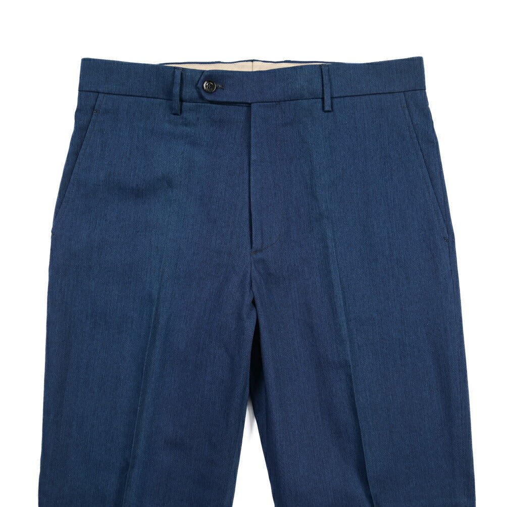 BERWICH “CHIAIA FF LONG” リヨセル混コットン ノータックパンツ ネイビー(blue) 46 | GUARDAROBA MILANO OFFICIAL STORE