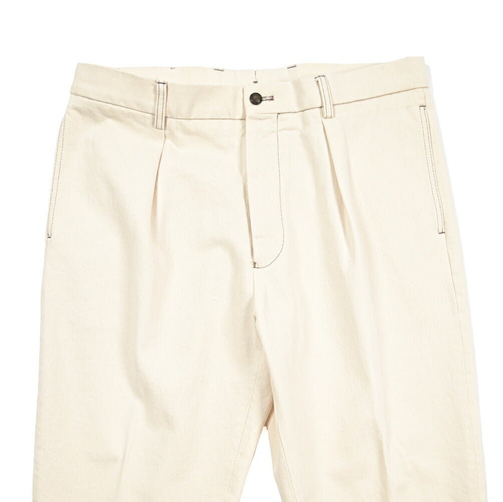BERWICH “CHIAIA - GD” コットン100%デニム ワンタックパンツ / デニスラ オフホワイト(ecru denim) 50 | GUARDAROBA MILANO OFFICIAL STORE