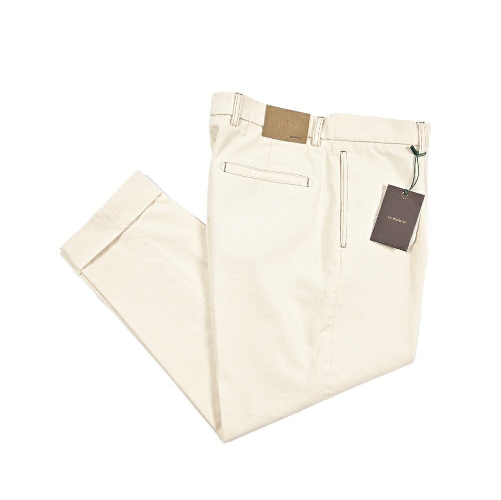 BERWICH “CHIAIA - GD” コットン100%デニム ワンタックパンツ / デニスラ オフホワイト(ecru denim) 50 | GUARDAROBA MILANO OFFICIAL STORE